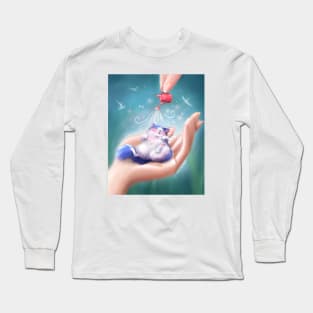 Cat In Hand Long Sleeve T-Shirt